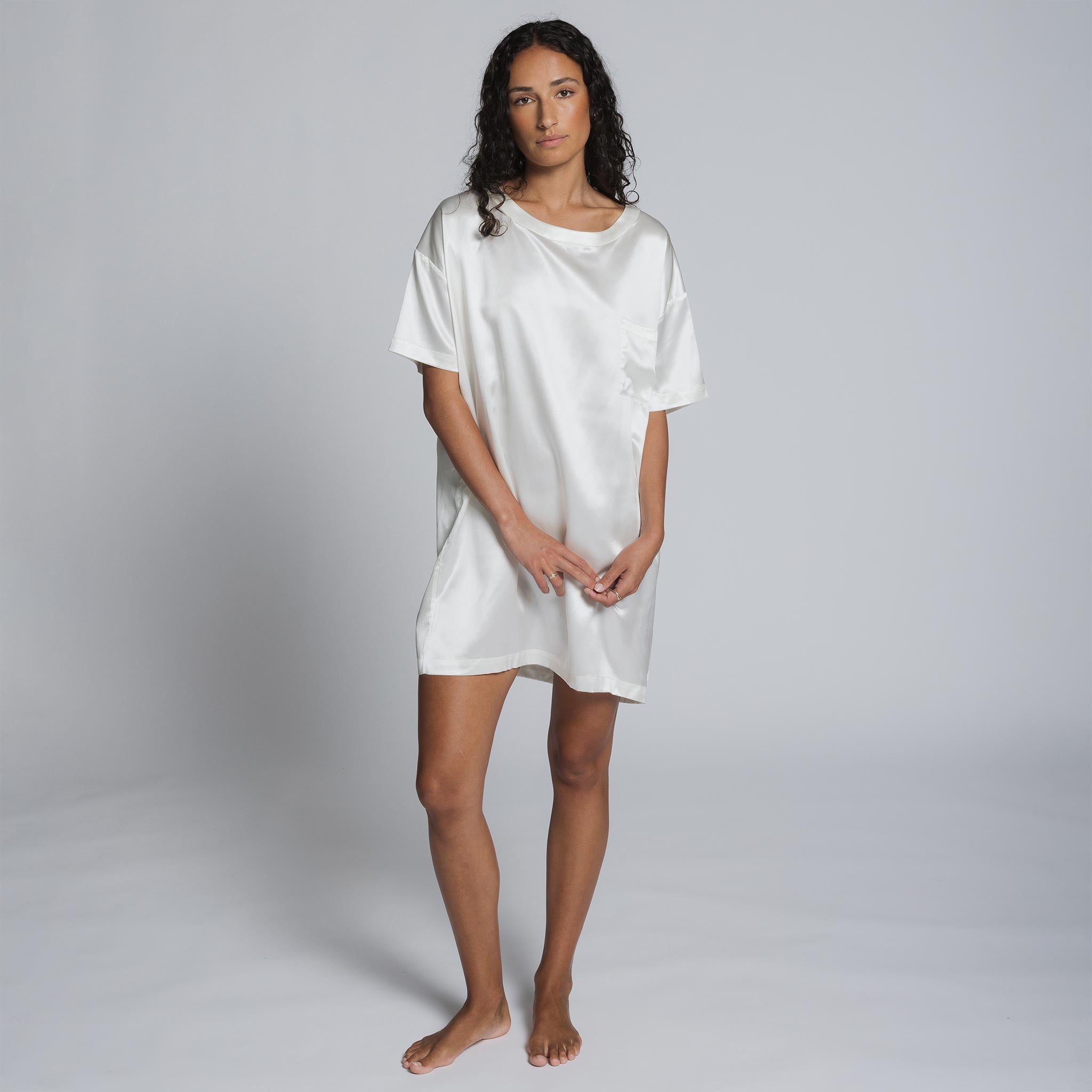 Organic Silk T Shirt Dress Clementine Sleepwear